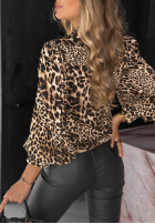 Cămașă cu model tip panteră Wild Story beżowo-negru