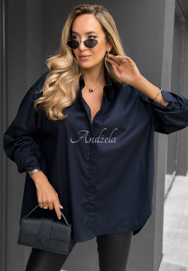 Cămașă elegantă oversize din bumbac cu guler Prestige Harbor