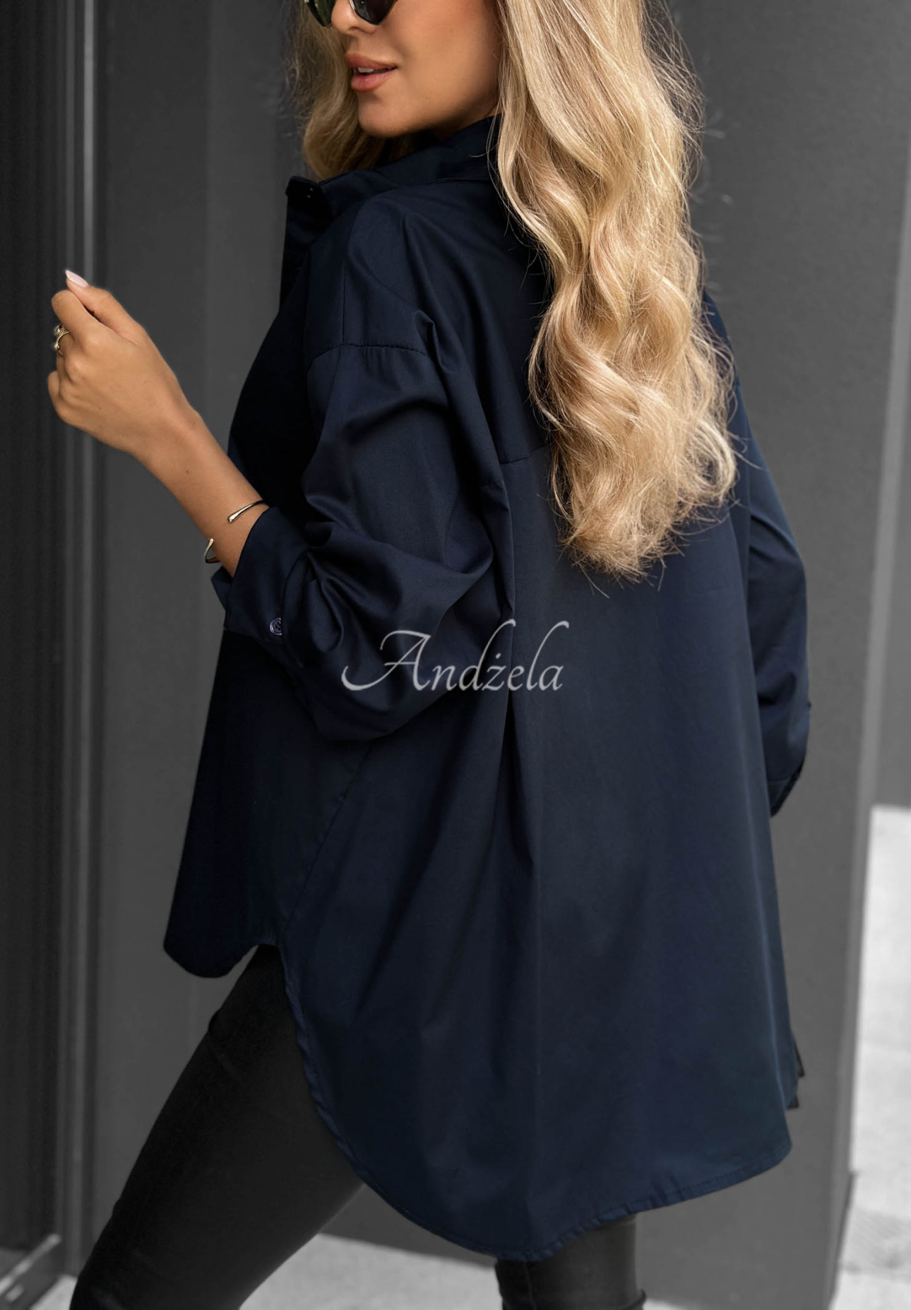Cămașă elegantă oversize din bumbac cu guler Prestige Harbor