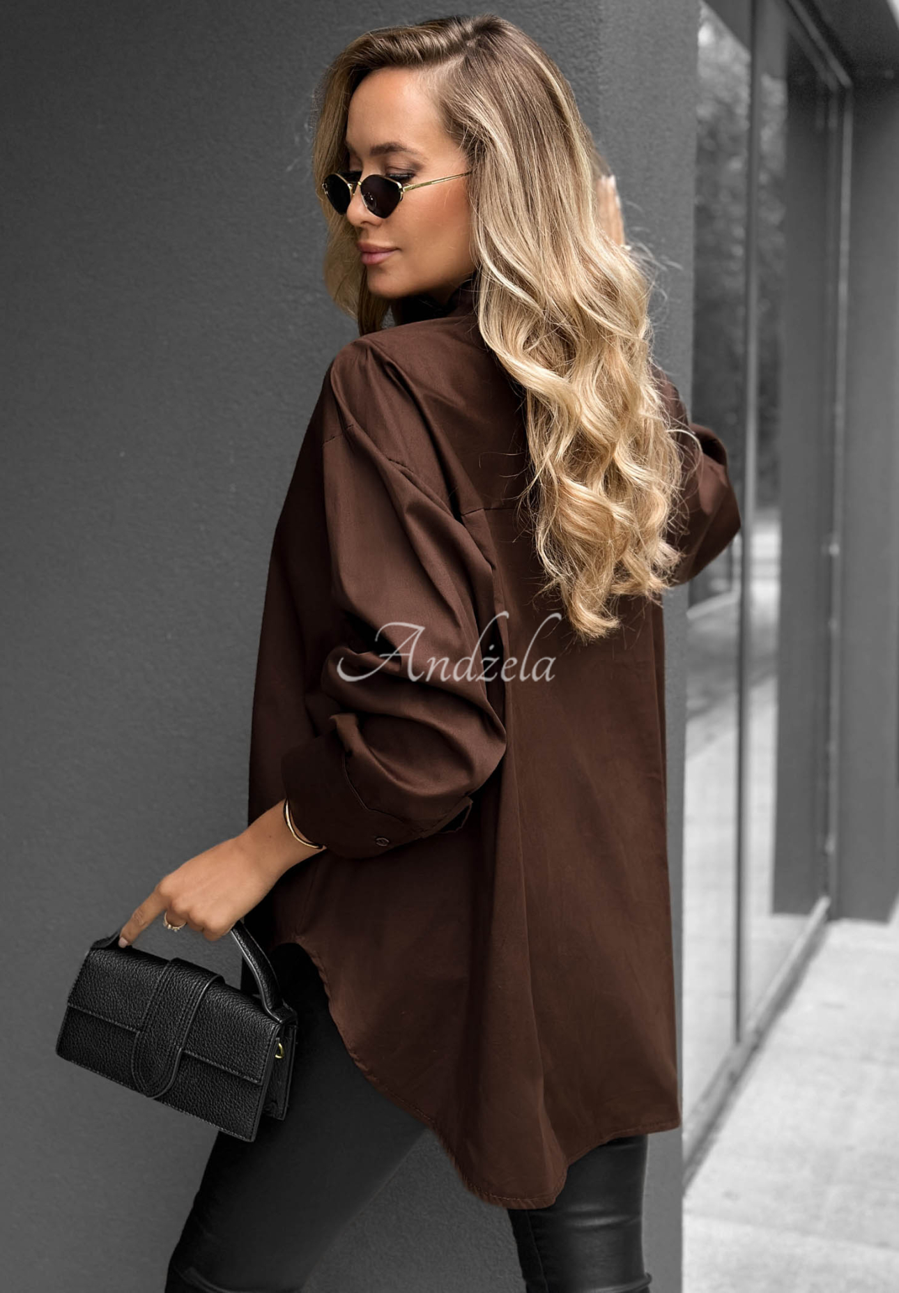 Cămașă elegantă oversize din bumbac cu guler Prestige Harbor