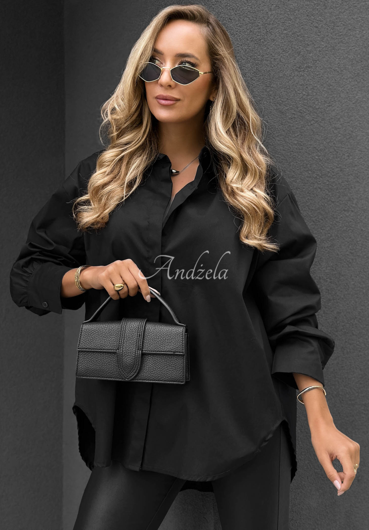 Cămașă elegantă oversize din bumbac cu guler Prestige Harbor