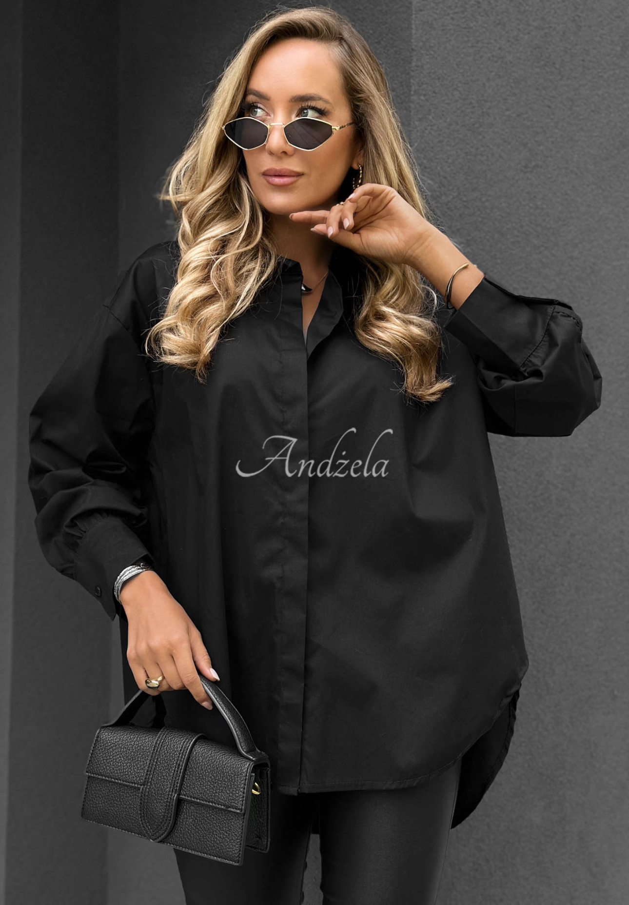 Cămașă elegantă oversize din bumbac cu guler Prestige Harbor