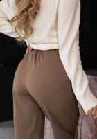 din material textil Pantaloni mom fit z paskiem Urban Grace ciocolatii