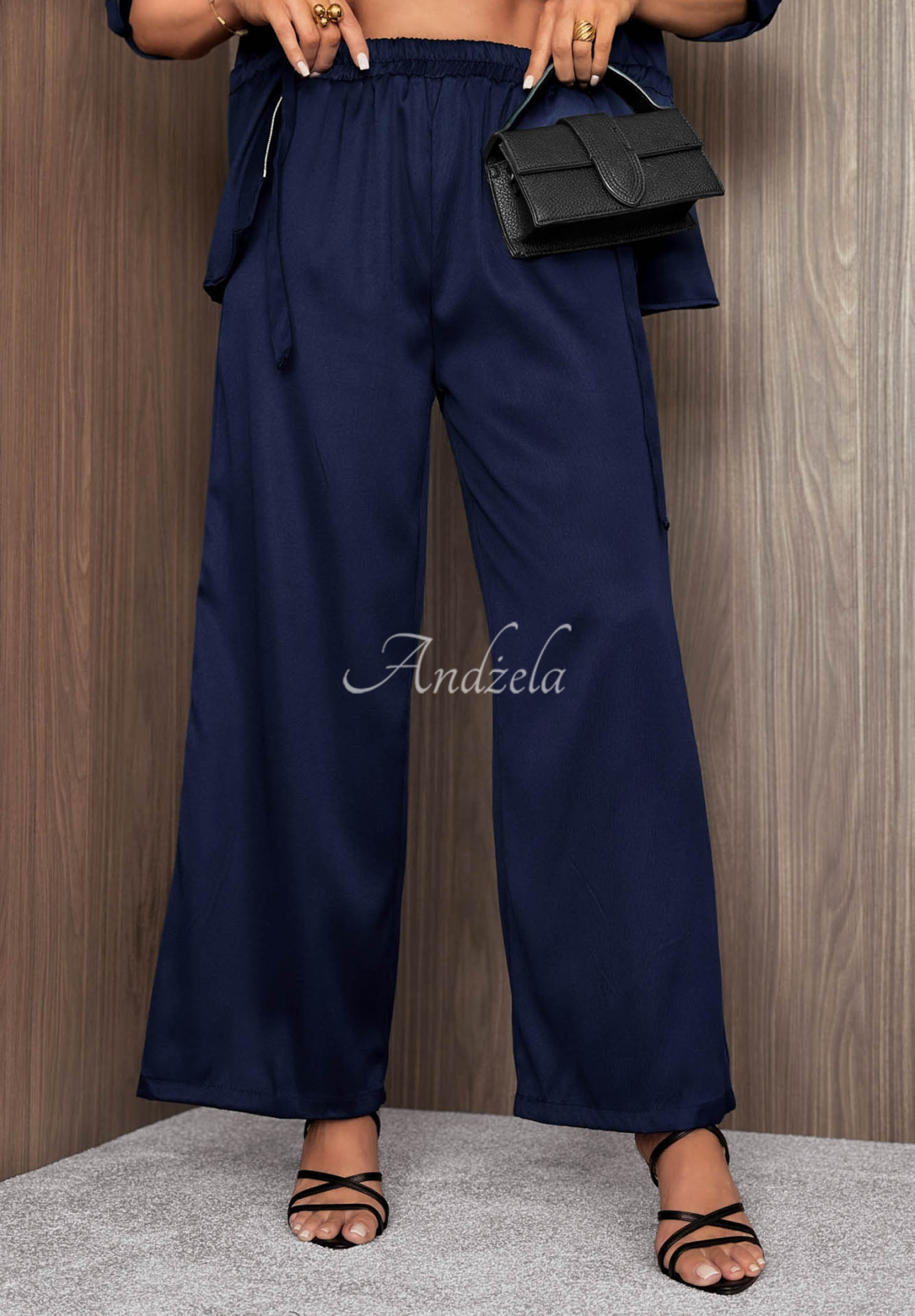 Set geacă ușoară cu închidere și pantaloni wide leg Autumn Pearl