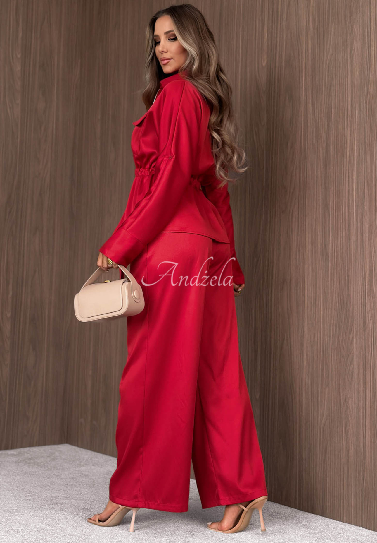 Set geacă ușoară cu închidere și pantaloni wide leg Autumn Pearl