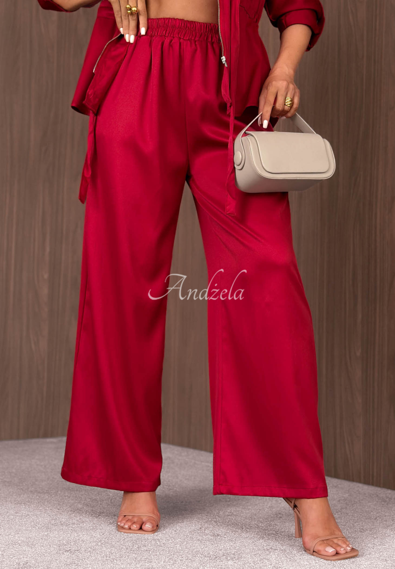 Set geacă ușoară cu închidere și pantaloni wide leg Autumn Pearl