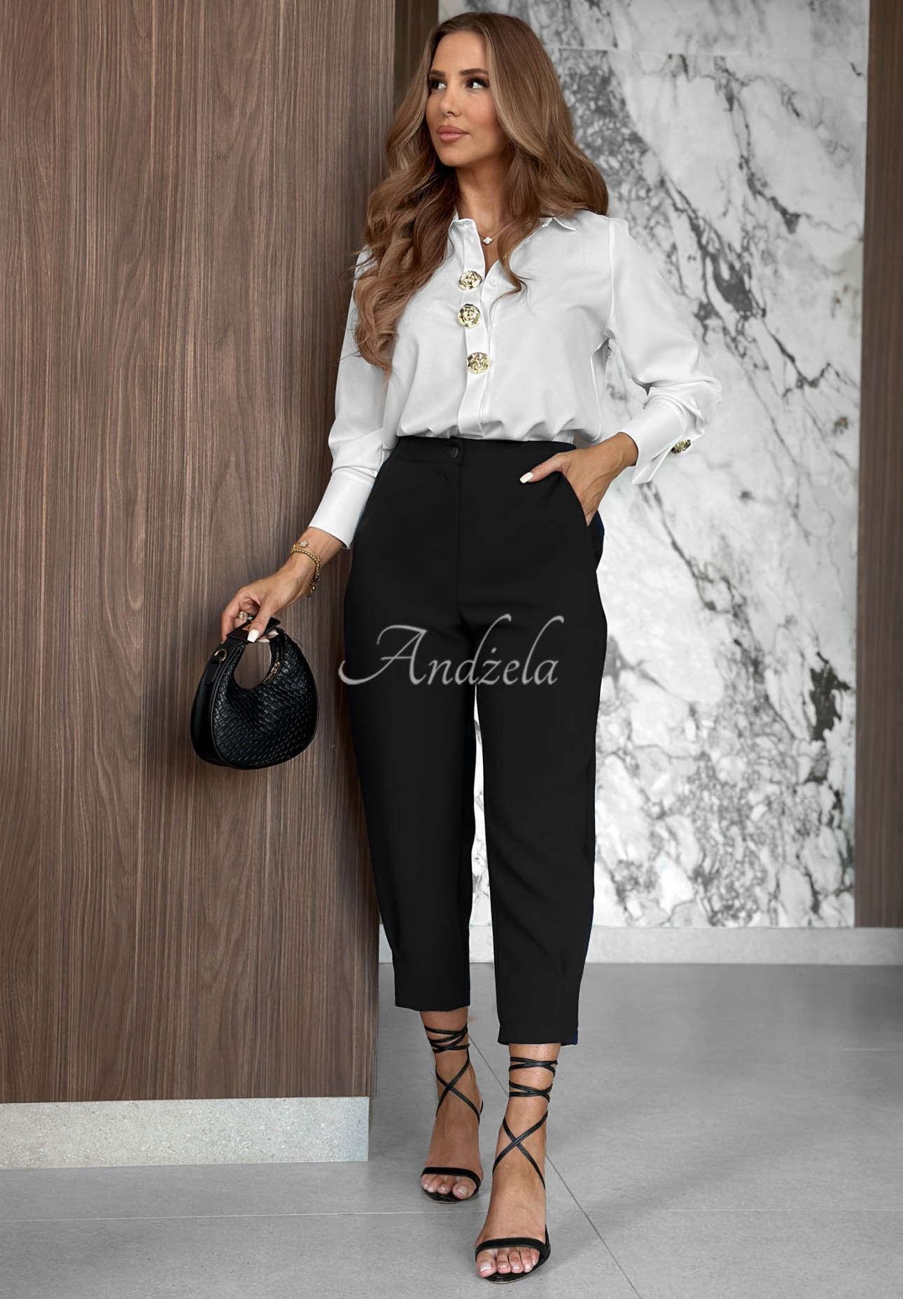 Pantaloni eleganți tip țigaretă din viscoză Laura