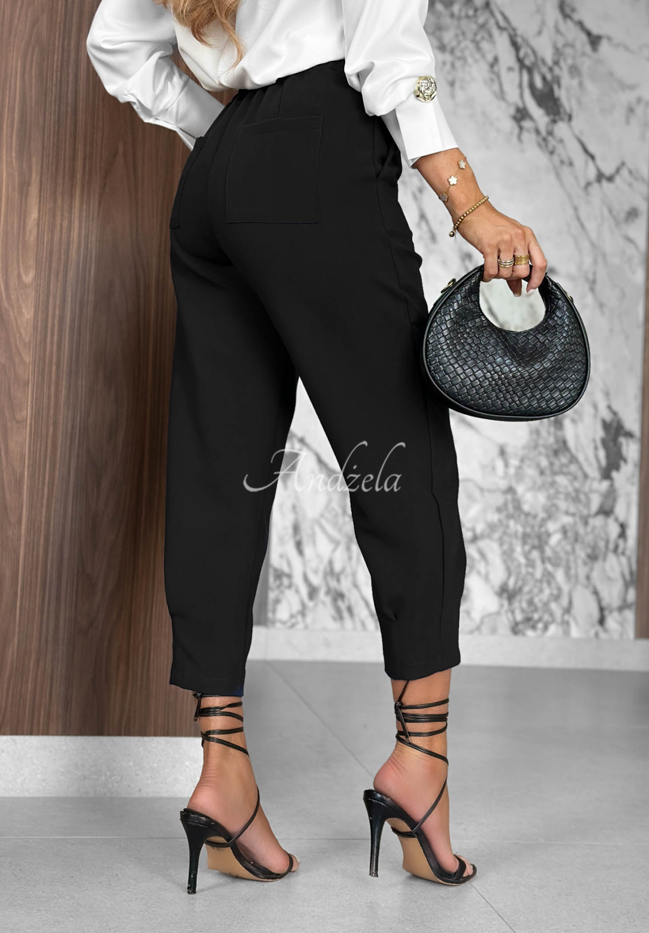 Pantaloni eleganți tip țigaretă din viscoză Laura