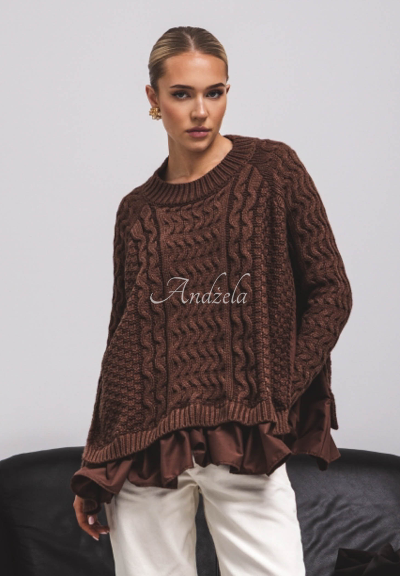 Pulover împletit decorativ Cocomore Timeless Beauty cu volănașe