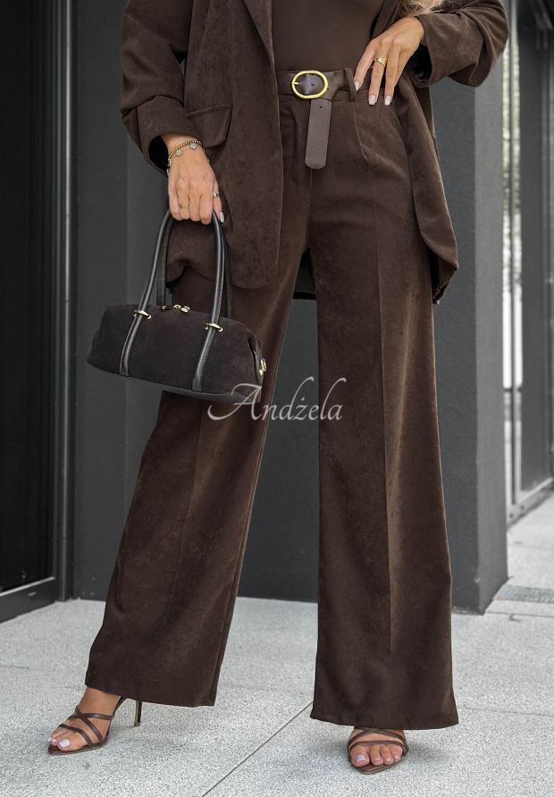 Pantaloni wide leg cu curea Strong Presence
