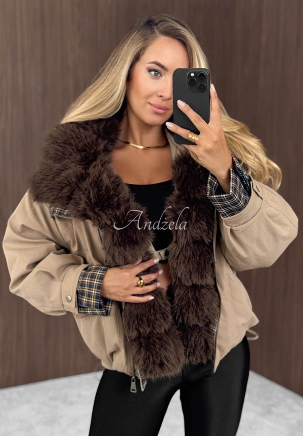 Jachetă scurtă cu blană Amber Charm