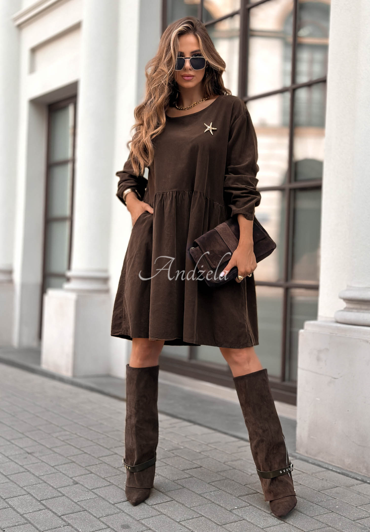 Rochie mini din catifea raiată I Meant That