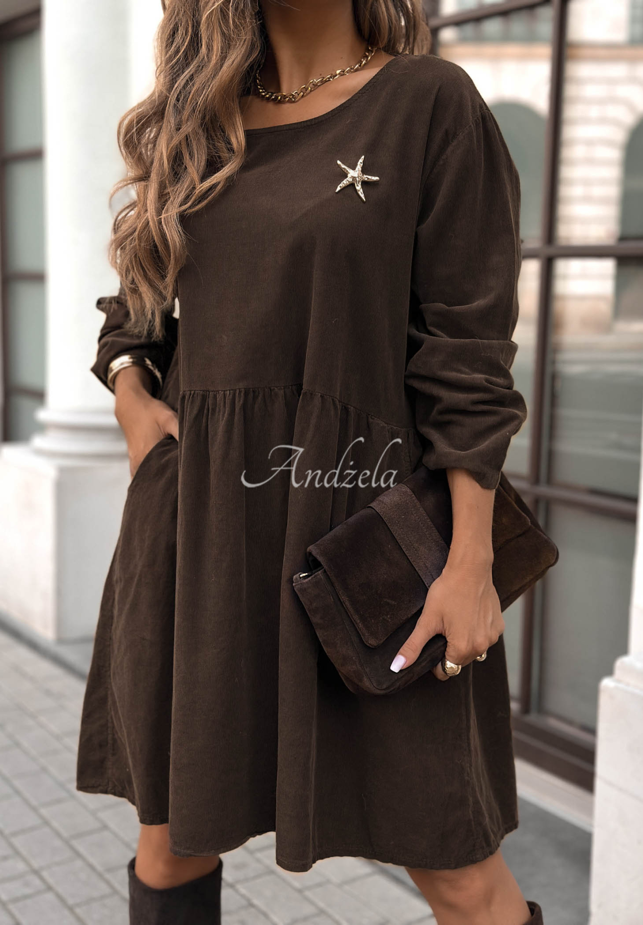 Rochie mini din catifea raiată I Meant That