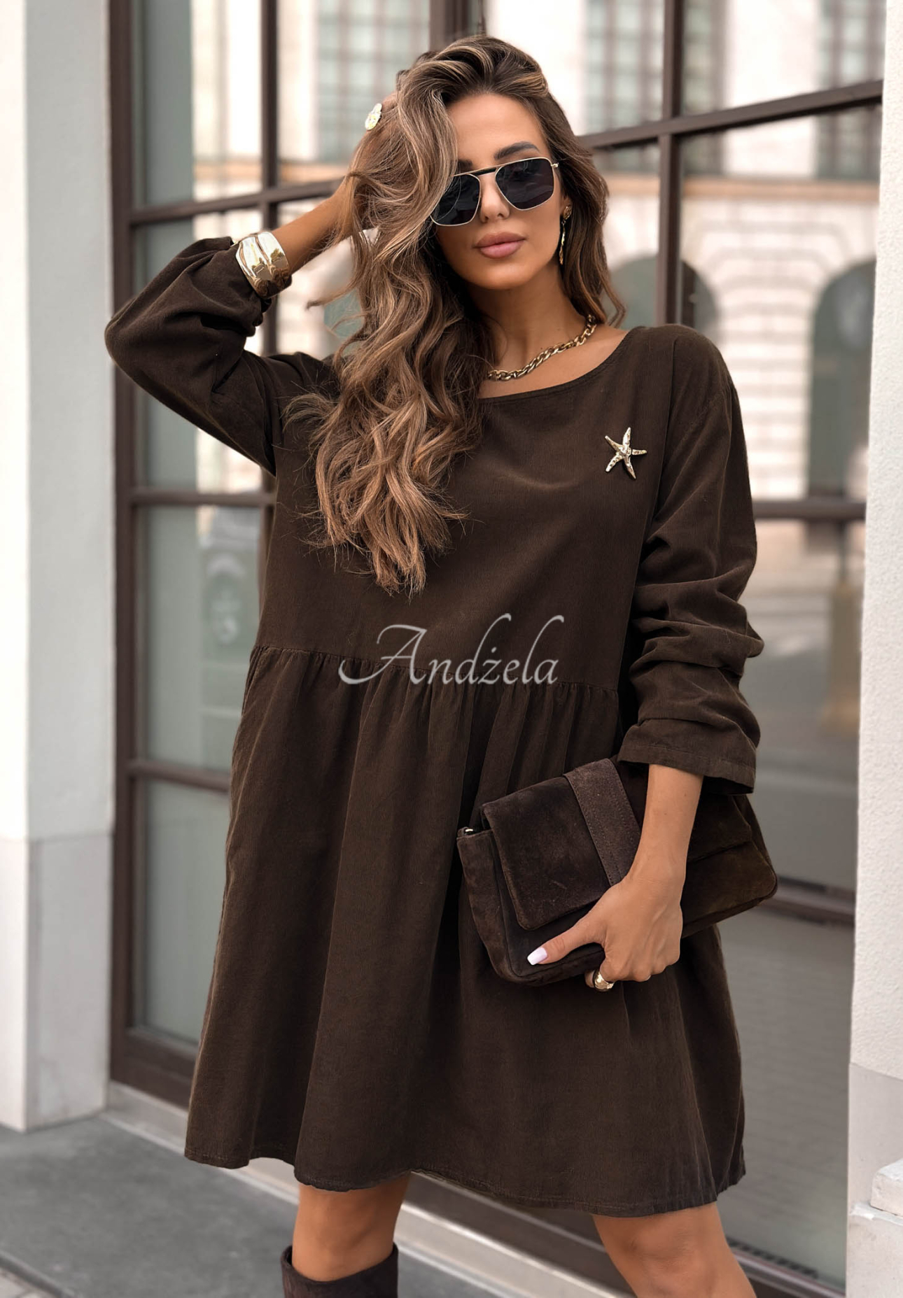 Rochie mini din catifea raiată I Meant That