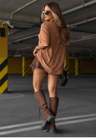 Tricou oversize z nadrukiem Rock Soul camel