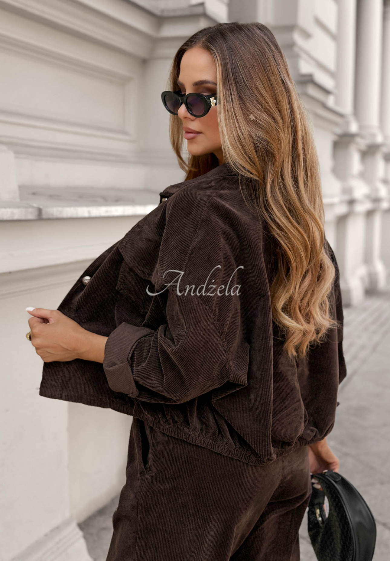Set din catifea raiată cu geacă și pantaloni din bumbac Just Wonder
