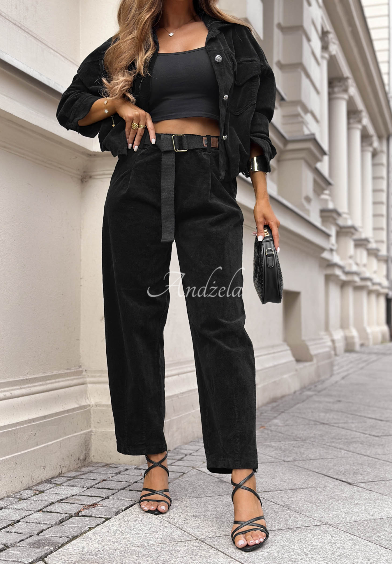 Set din catifea raiată cu geacă și pantaloni din bumbac Just Wonder