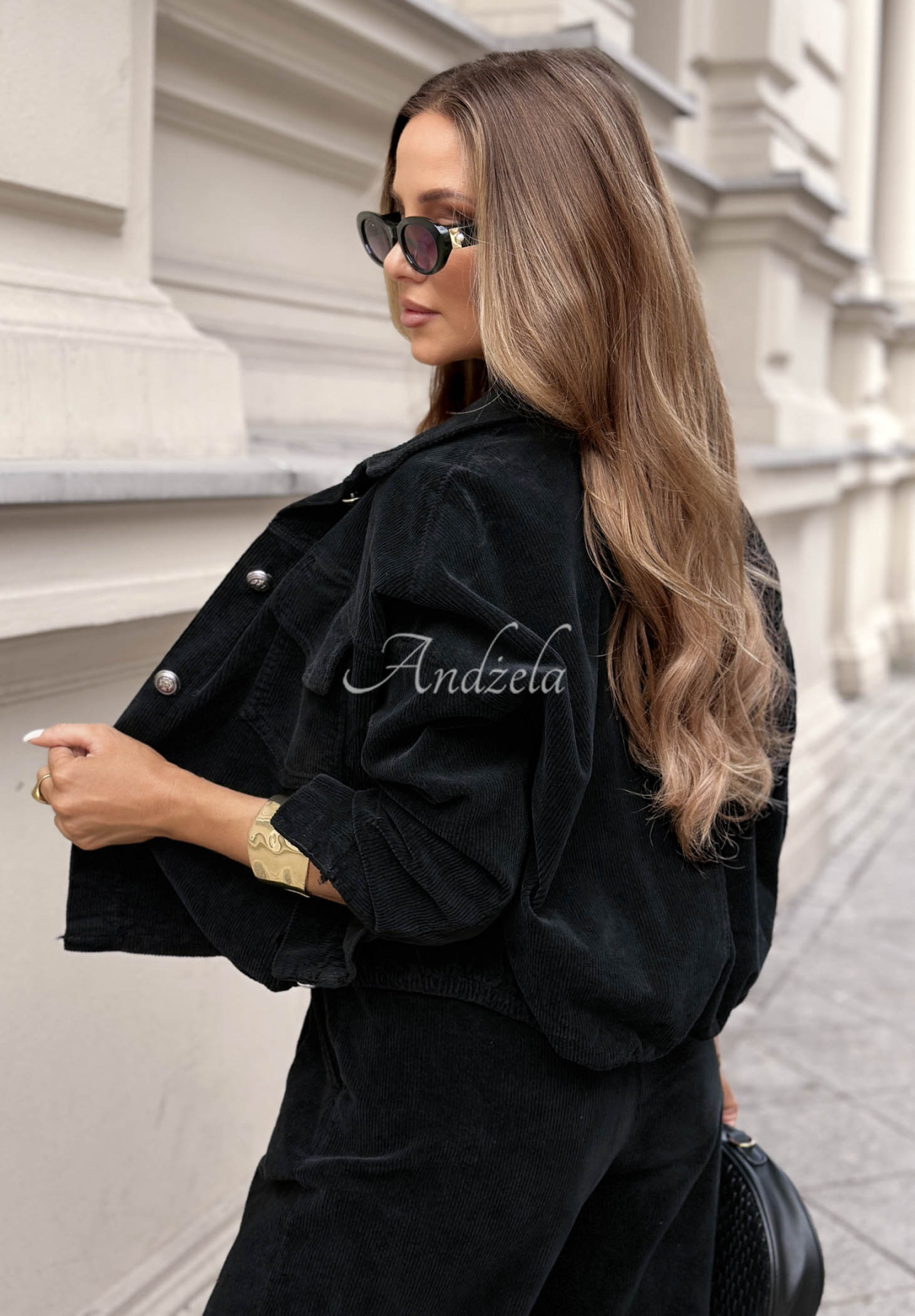 Set din catifea raiată cu geacă și pantaloni din bumbac Just Wonder