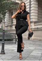 Elegancki Compleu marynarkowa Vestă i Pantaloni dzwony Autumn Atelier ciocolatiu