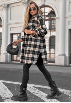 Cămașă oversize w kratę September Glow ciocolatie