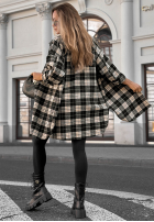 Cămașă oversize w kratę September Glow ciocolatie