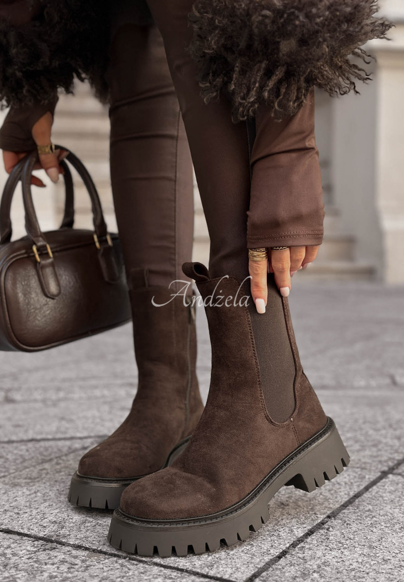 Botine din piele întoarsă Timeless Step