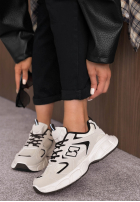 Sneakersy Amber Affair beżowo-negre