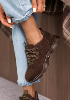 zamszowe sneakersy New Journey ciocolatii