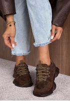 zamszowe sneakersy New Journey ciocolatii