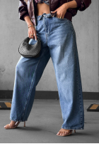 din denim Pantaloni balloon Vanilla Chai albastre