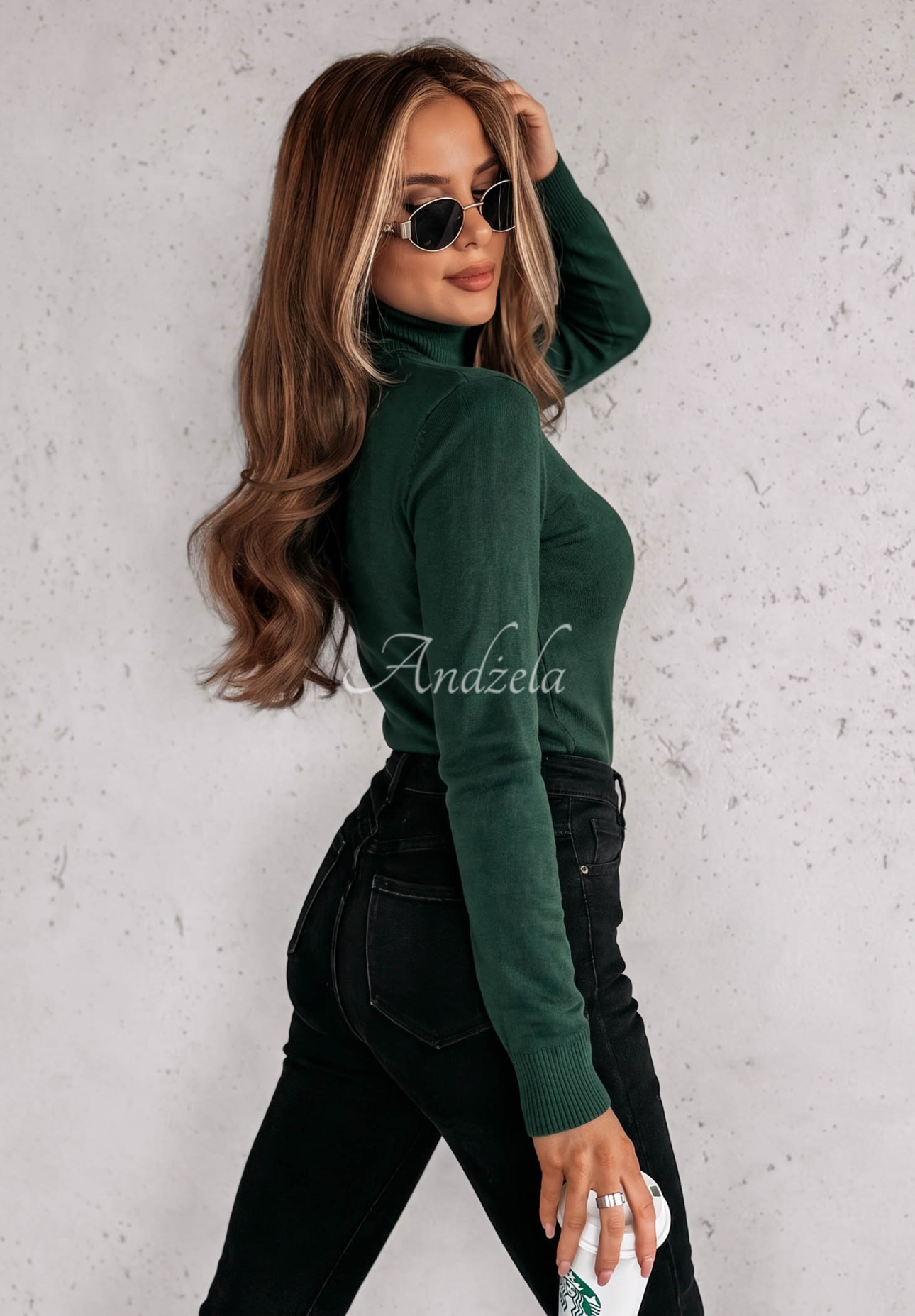 Pulover mulat cu guler rol Solange