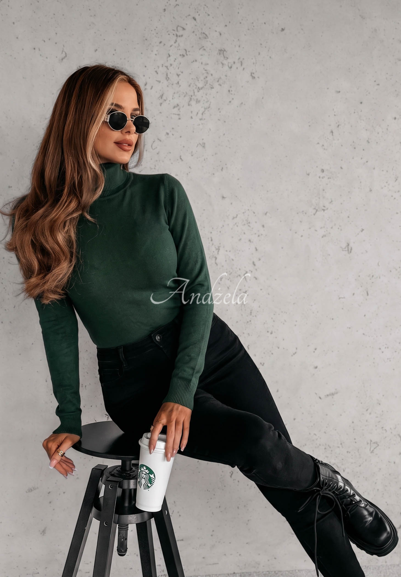 Pulover mulat cu guler rol Solange