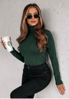 Dopasowany Pulover  z golfem Solange verde sticlă