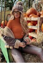 Dopasowany Pulover z golfem Solange rudy