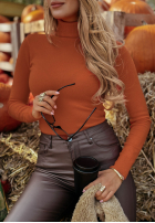 Dopasowany Pulover z golfem Solange rudy