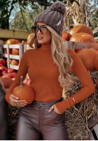 Dopasowany Pulover z golfem Solange rudy