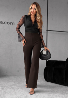din material textil Pantaloni z koronką Dear Men negre