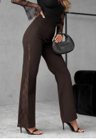 din material textil Pantaloni z koronką Dear Men negre