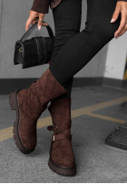 zamszowe Botine z paskami Rainy Steps negre