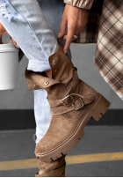 zamszowe Botine z paskami Rainy Steps negre