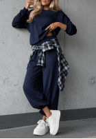 Compleu de trening Hanorac i Pantaloni Simple Moments ciocolatiu