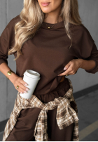 Compleu de trening Hanorac i Pantaloni Simple Moments ciocolatiu