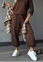 Compleu de trening Hanorac i Pantaloni Simple Moments ciocolatiu