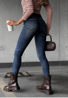 Pantaloni din denim skinny z paskiem Worth Knowing albastre
