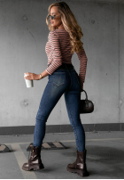 Pantaloni din denim skinny z paskiem Worth Knowing albastre