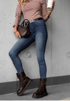 Pantaloni din denim skinny z paskiem Worth Knowing albastre