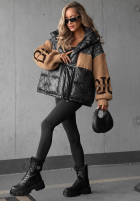 Pikowana Geacă Cold Hands negru-camel