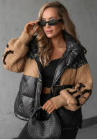 Pikowana Geacă Cold Hands negru-camel