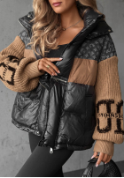 Pikowana Geacă Cold Hands negru-camel