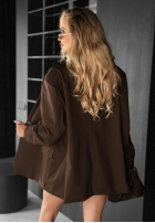 Sacou oversize Best Version ciocolatie